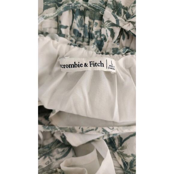 Abercrombie & Fitch Maxi Dress Tiered Tropical Palm Toile Print Size Large - Picture 5 of 7